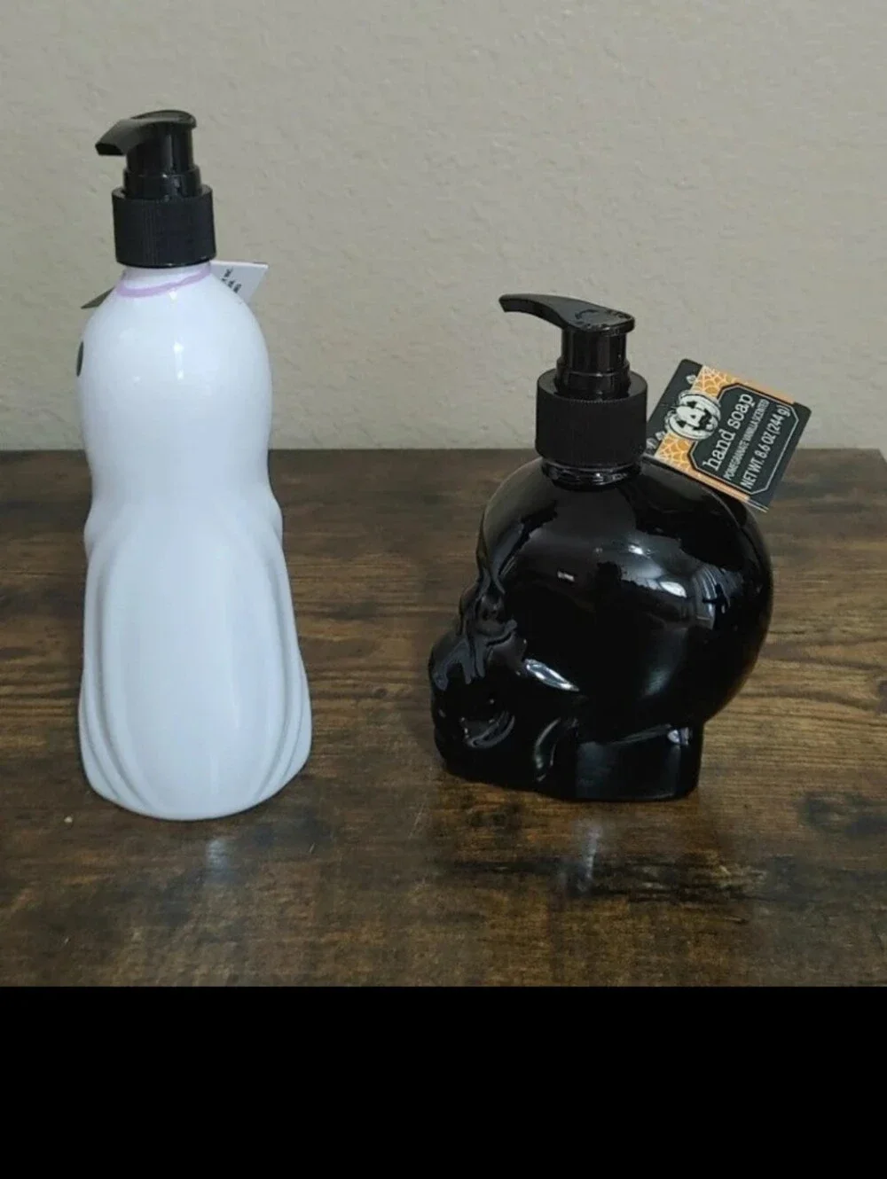 Cool Spooky 2pc-SET Halloween GHOST & SKULL Refillable PLASTIC Dispenser Scented